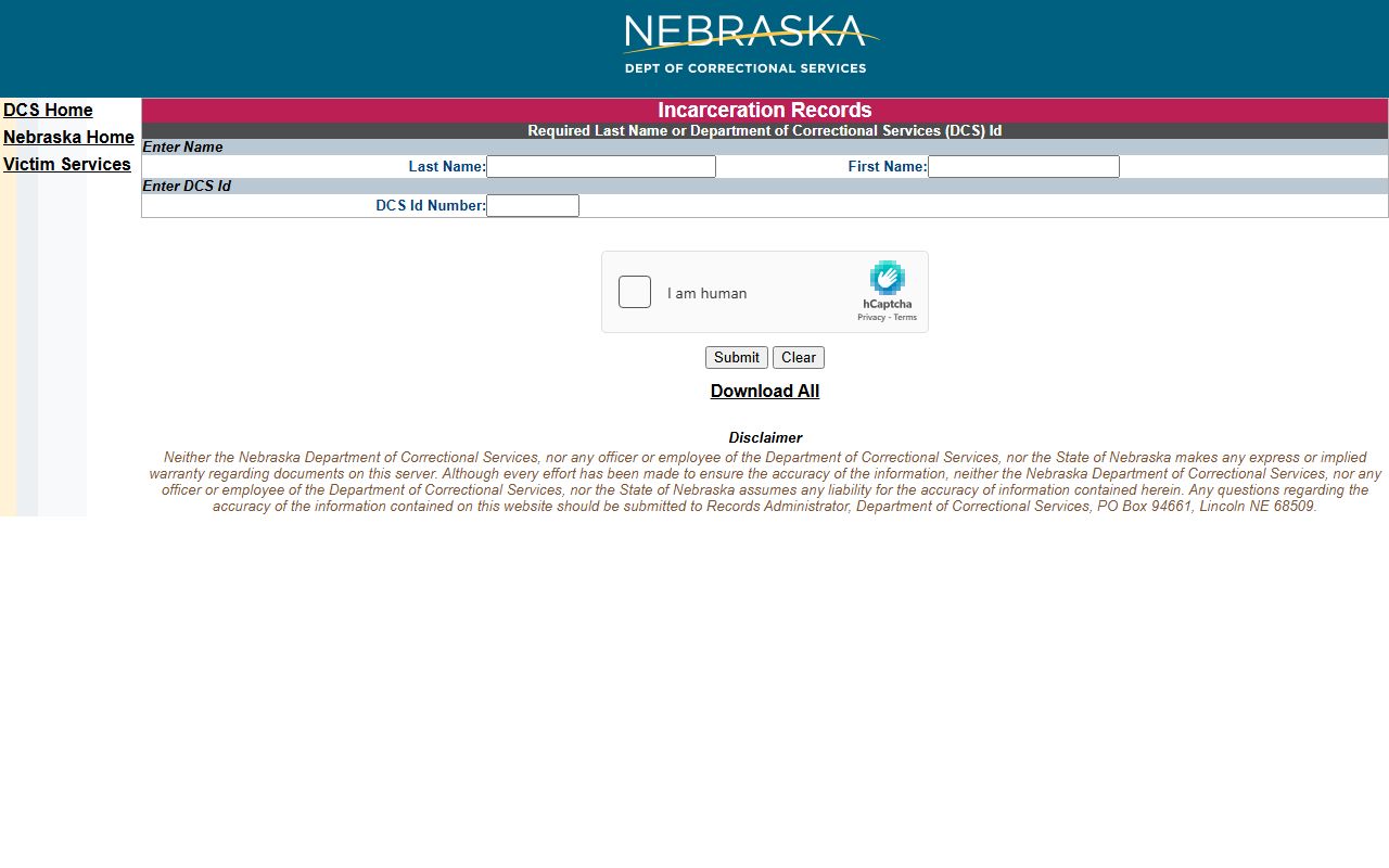 Stanton County inmate population NDCS state prison search